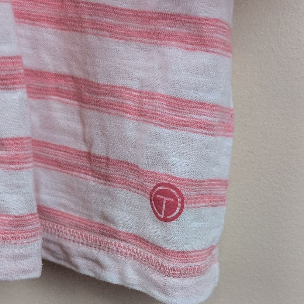 Talbot's T By Talbot's Striped Pink & White Twist Back Women's Top Size XL - Picture 5 of 9